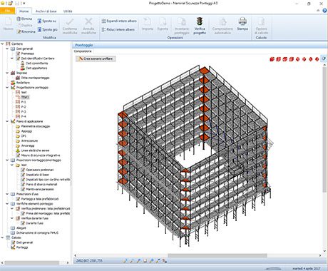 Software Sicurezza Ponteggi - Visualizzazione 3D di ponteggio multidirezionale